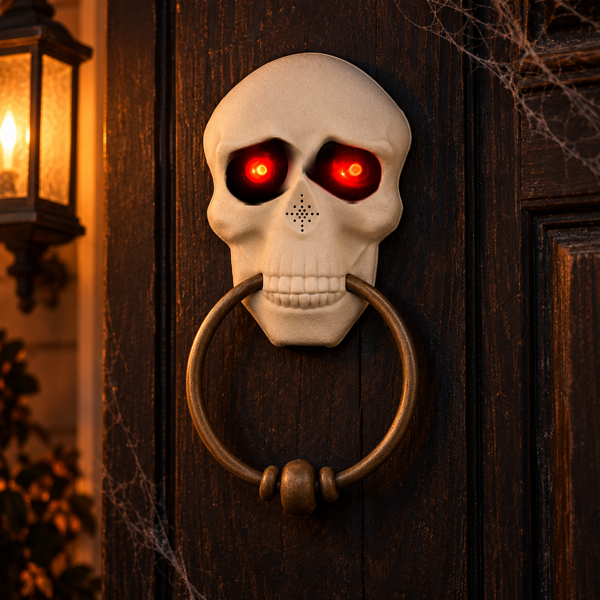 The Watcher Animated Halloween Doorbell β Glowing Rotating Eye or Haunted Skull