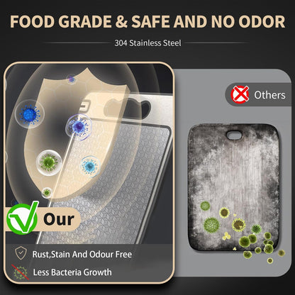 Stainless steel cutting board, mold proof and antibacterial plastic double-sided cutting board