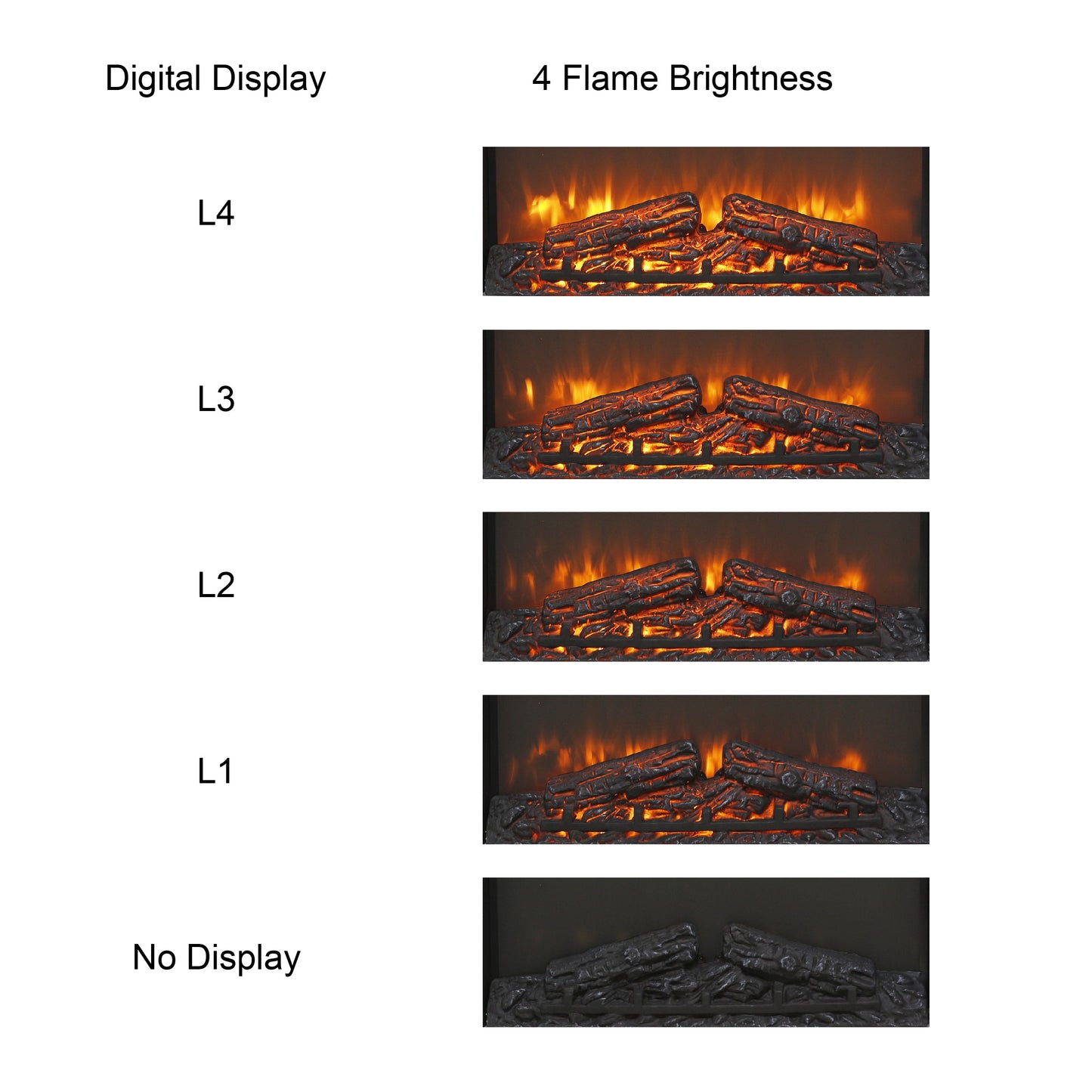 Solenne 23-Inch Electric Fireplace Insert with Realistic Log Set, Remote Control & Adjustable Flame