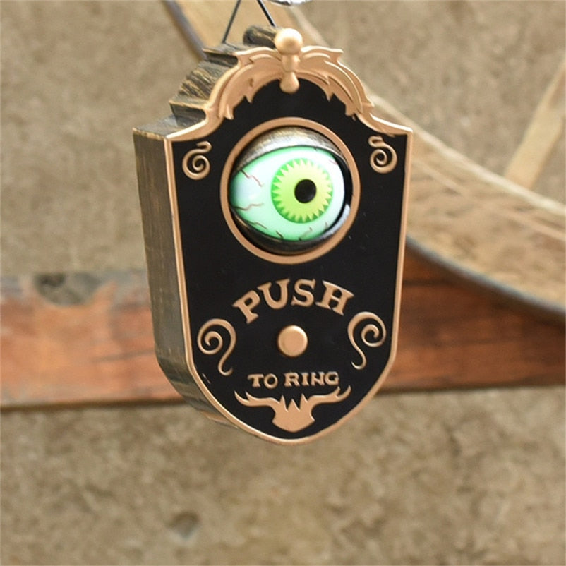 The Watcher Animated Halloween Doorbell — Glowing Rotating Eye or Haunted Skull