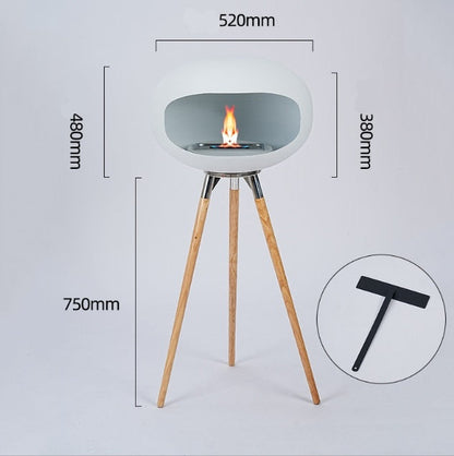 Solenne Freestanding Bio Ethanol Fireplace – Modern Metal Real Flame Indoor & Outdoor Fireplace