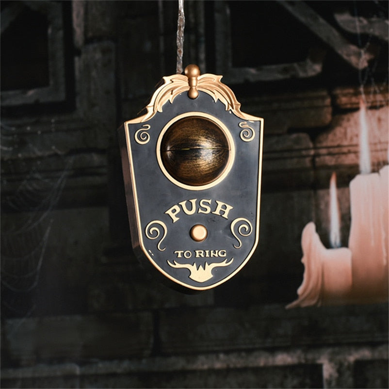 The Watcher Animated Halloween Doorbell — Glowing Rotating Eye or Haunted Skull