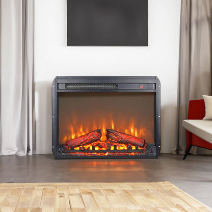 Solenne 23-Inch Electric Fireplace Insert with Realistic Log Set, Remote Control & Adjustable Flame
