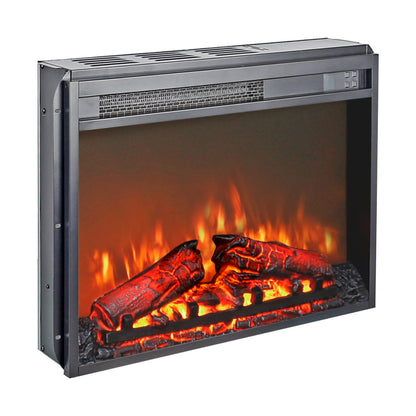 Solenne 23-Inch Electric Fireplace Insert with Realistic Log Set, Remote Control & Adjustable Flame