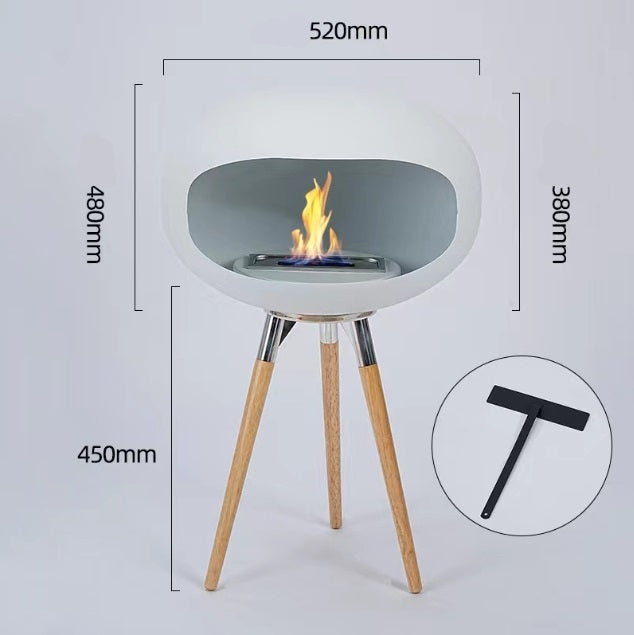 Solenne Freestanding Bio Ethanol Fireplace – Modern Metal Real Flame Indoor & Outdoor Fireplace