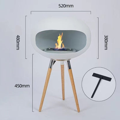 Solenne Freestanding Bio Ethanol Fireplace – Modern Metal Real Flame Indoor & Outdoor Fireplace