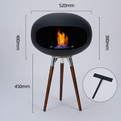 Solenne Freestanding Bio Ethanol Fireplace – Modern Metal Real Flame Indoor & Outdoor Fireplace