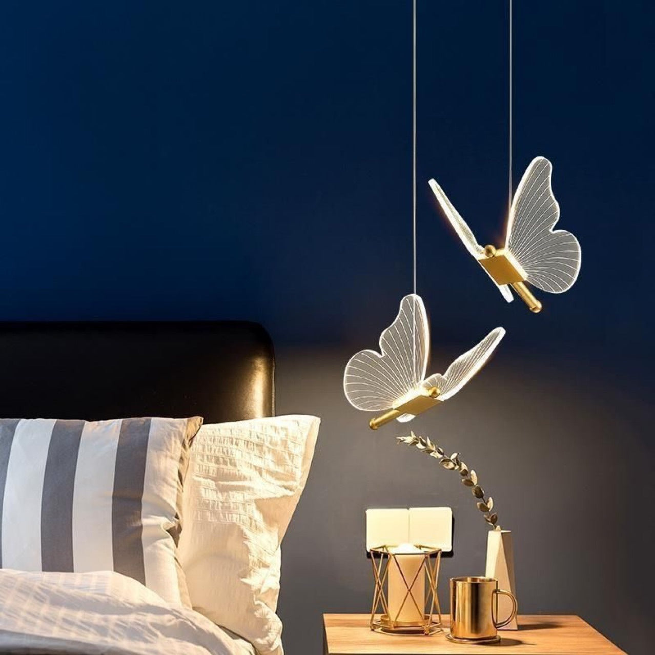 Butterfly Chandelier Modern Minimalist Luxe Creative Pendant Light for Bedroom