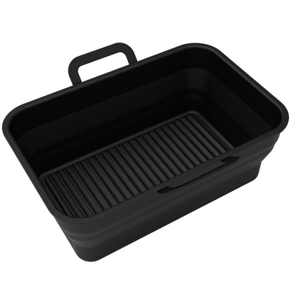 Rectangular Air Frying Pan Double Basket Collapsible Silicone Frying Pan