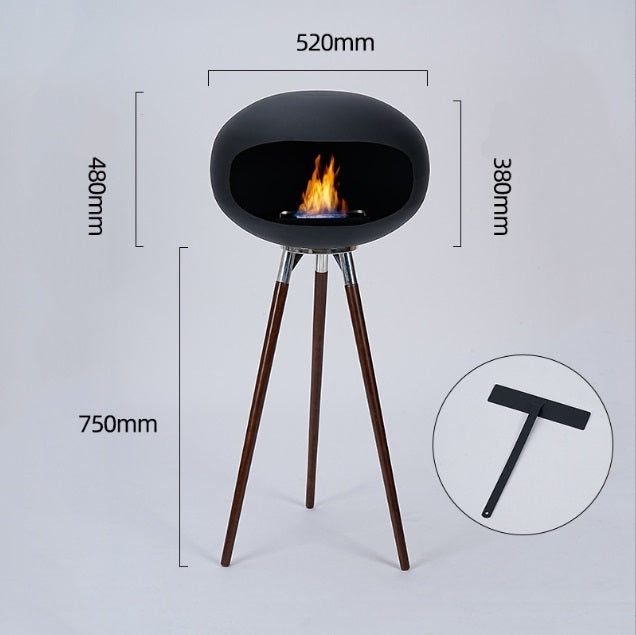 Solenne Freestanding Bio Ethanol Fireplace – Modern Metal Real Flame Indoor & Outdoor Fireplace