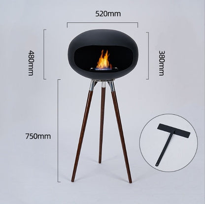 Solenne Freestanding Bio Ethanol Fireplace – Modern Metal Real Flame Indoor & Outdoor Fireplace