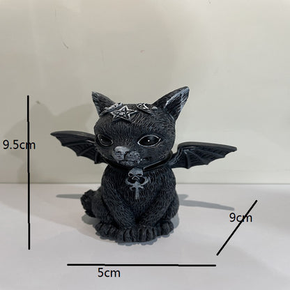 Halloween Magic Cat Resin Craft Ornament Animal Sculpture
