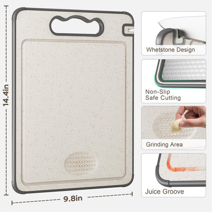 Stainless steel cutting board, mold proof and antibacterial plastic double-sided cutting board
