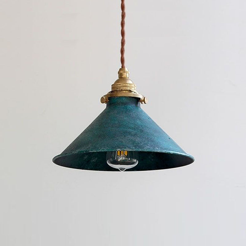 Rustic Iron Rust Pendant Light for Restaurant, Nordic Countryside Retro Cafe