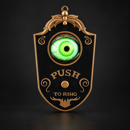 The Watcher Animated Halloween Doorbell — Glowing Rotating Eye or Haunted Skull