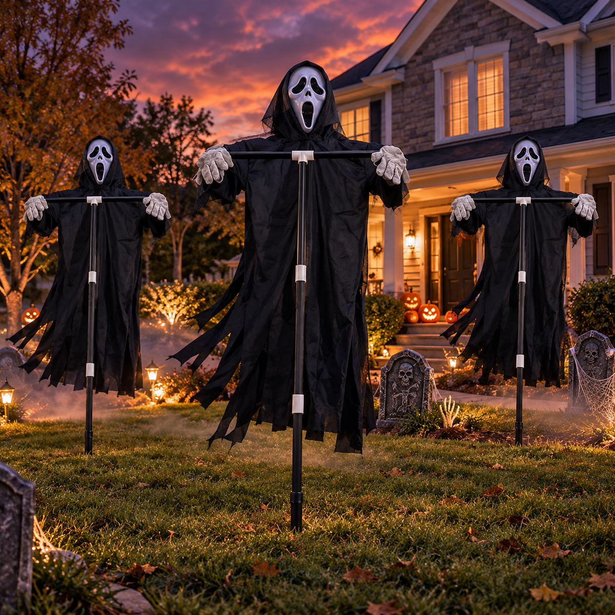 The 6.5-Foot Floating Yard Screamer™ — Halloween Scarecrow